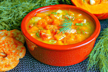 Тыквенный суп с беконом