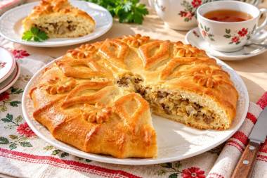 Постный капустный пирог с капустой