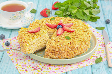 Классический наполеон со сгущенкой