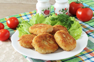 Постные картофельные котлеты с грибами в духовке
