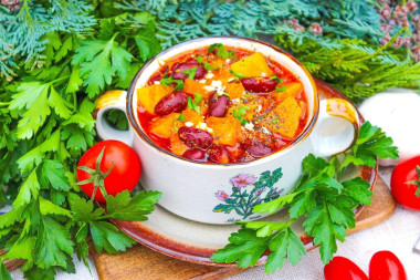 Картошка с фасолью и мясом