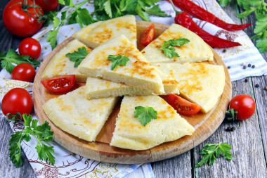 Ленивые хачапури с творогом на сковороде
