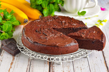 ПП брауни с бананом и какао в духовке