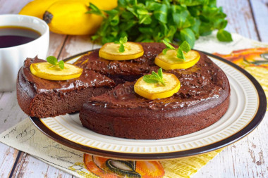 ПП брауни с бананом и какао в духовке