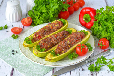 Лодочки из кабачков с фаршем в аэрогриле