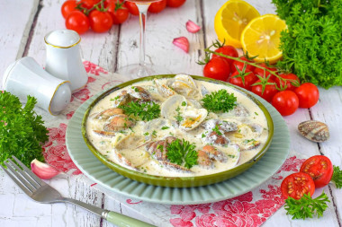 Ракушки клеммы вонголе в соусе