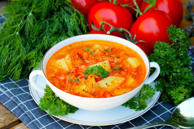 Постные щи из квашеной капусты