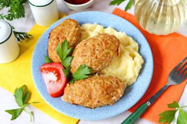 Нежные куриные котлеты из кабачков в духовке