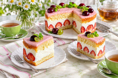 Торт Фрезье с клубникой