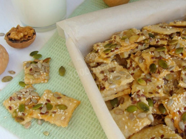 Печенье с семечками тыквы, подсолнуха, льна и кунжута