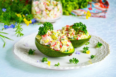 Авокадо с крабовыми палочками салат