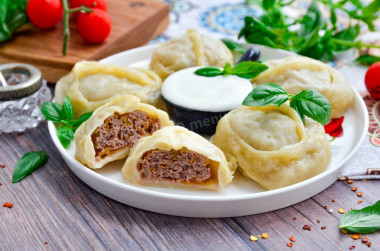 Манты с тыквой и фаршем
