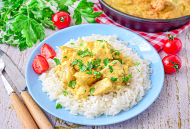 Курица карри с рисом