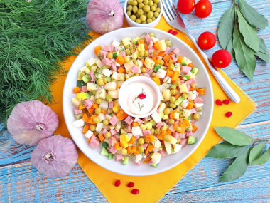 Салат оливье с ветчиной классический