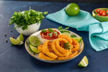 Кольца кальмара в кляре