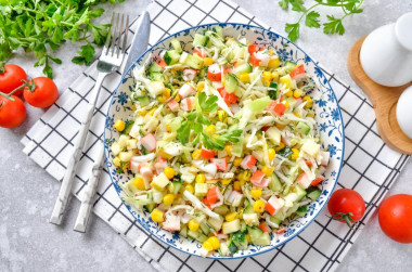 Салат с кукурузой без яиц