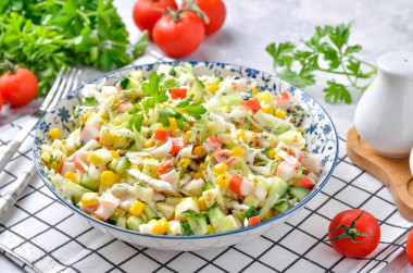 Салат с кукурузой без яиц