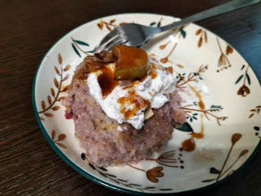 Ячневая запеканка с фруктами и творогом( большая порция)