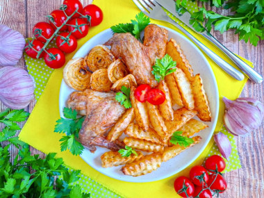 Курица с картошкой в аэрогриле