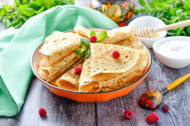 Блины с дырочками с кипятком