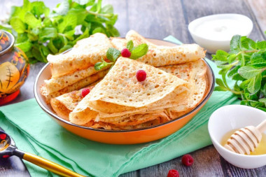 Блины с дырочками с кипятком