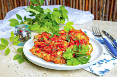 Рыба под маринадом из моркови и лука