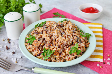 Гречотто с грибами и курицей