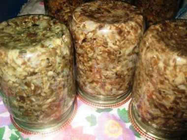 Грибная икра из опят на зиму с зеленым луком
