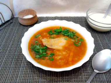 Суп Харчо с куриными крылышками и картошкой