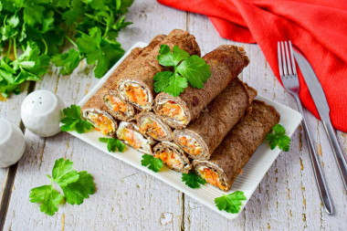 Печеночные блины из куриной печени с начинкой
