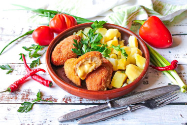 Котлеты из куриного фарша с сыром в духовке