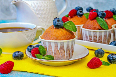 Кексы в формочках на сметане