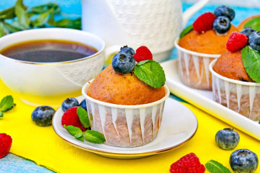 Кексы в формочках на сметане