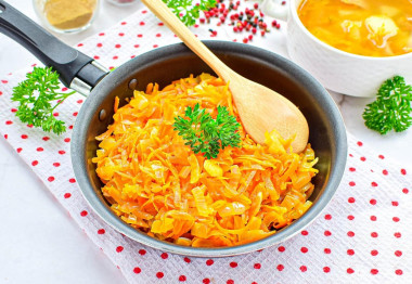 Зажарка для супа из лука и моркови