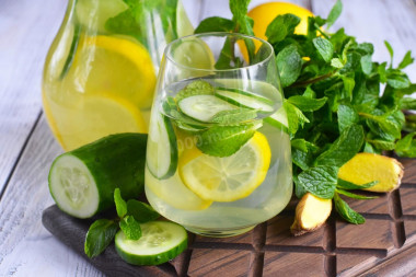 Напиток для похудения имбирь огурец лимон мята