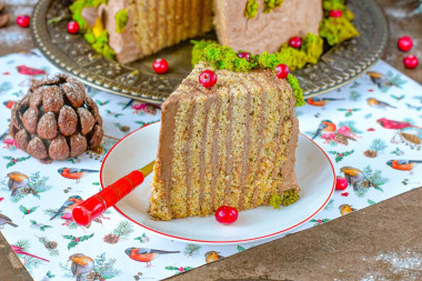 Торт Пенек с шишками