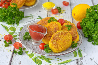 Куриные котлеты в панировке