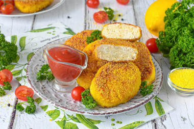 Куриные котлеты в панировке