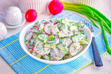 Салат из редиски с огурцом