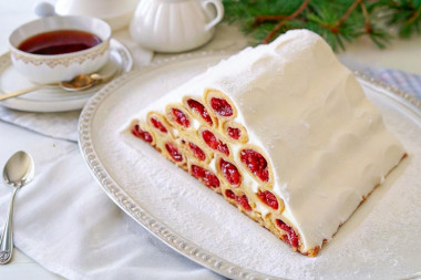 Торт Дрова под снегом без яиц