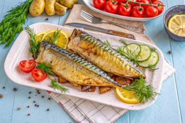 Сочная скумбрия запечённая в духовке вкусно