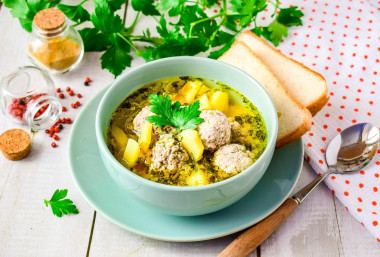 Суп с фрикадельками и картошкой