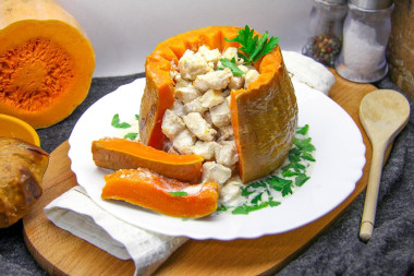 Курица в тыкве запеченная в духовке