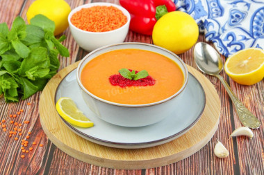 Турецкий суп из красной чечевицы - Мерджимек Чорбасы