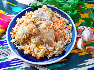 Плов в утятнице с курицей