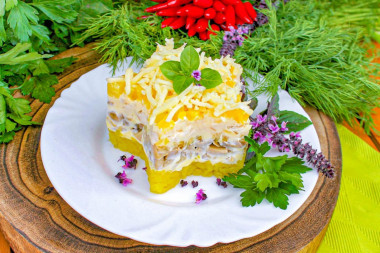 Салат Викинг с ананасом и курицей