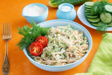 Салат кальмар яйцо майонез огурец