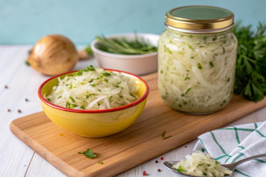 Квашеная капуста с луком на зиму