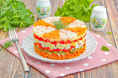 Салат крабовые палочки сыр морковь