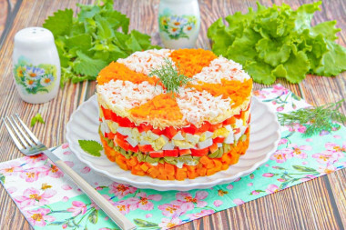 Салат крабовые палочки сыр морковь